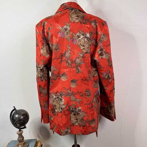 Preen by Thornton Bregazzi Floral Jacquard Blazer Red Bouquet M Avant Garde NWT - Picture 6 of 11